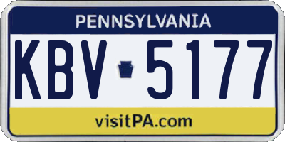 PA license plate KBV5177