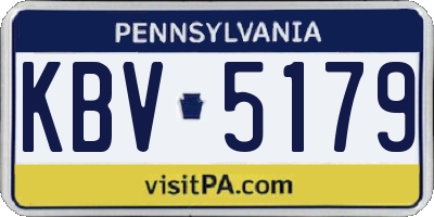PA license plate KBV5179