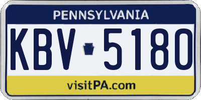 PA license plate KBV5180