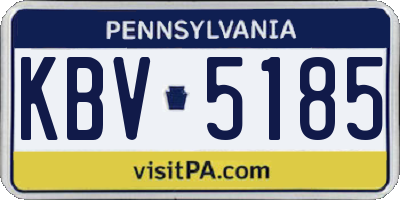 PA license plate KBV5185