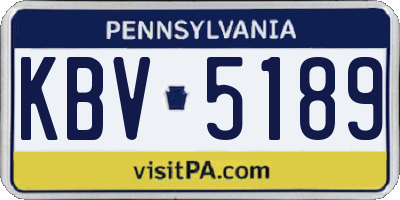 PA license plate KBV5189