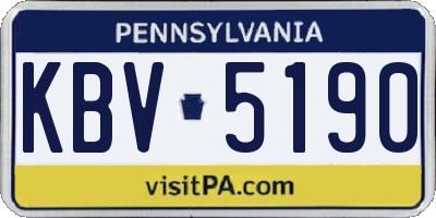 PA license plate KBV5190