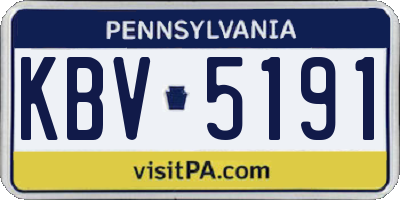 PA license plate KBV5191