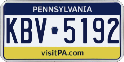 PA license plate KBV5192