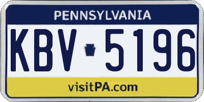 PA license plate KBV5196