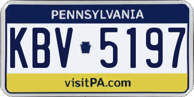 PA license plate KBV5197