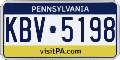 PA license plate KBV5198