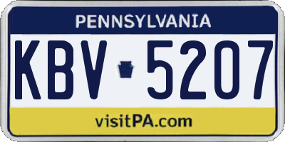 PA license plate KBV5207