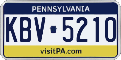 PA license plate KBV5210