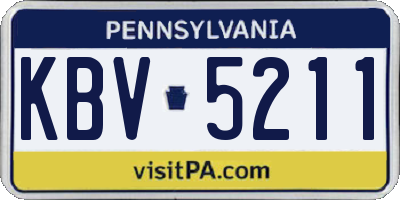 PA license plate KBV5211