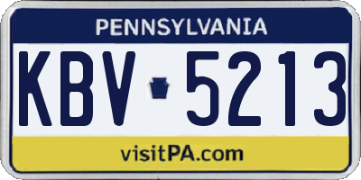 PA license plate KBV5213