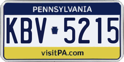 PA license plate KBV5215