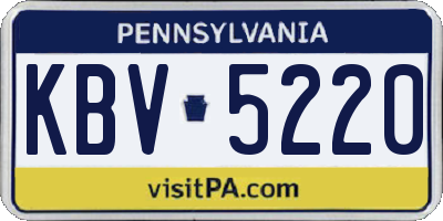PA license plate KBV5220