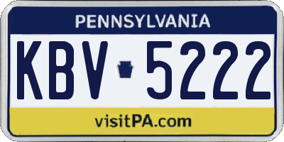 PA license plate KBV5222