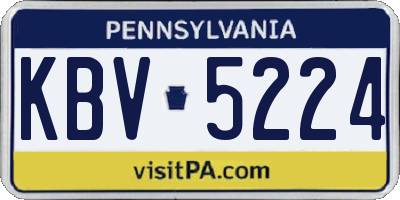 PA license plate KBV5224