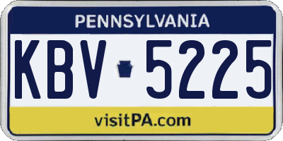 PA license plate KBV5225