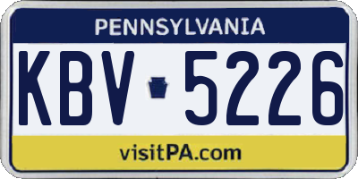 PA license plate KBV5226