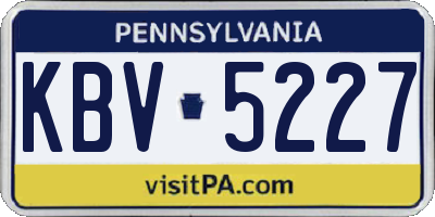 PA license plate KBV5227