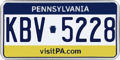 PA license plate KBV5228