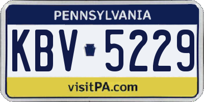 PA license plate KBV5229