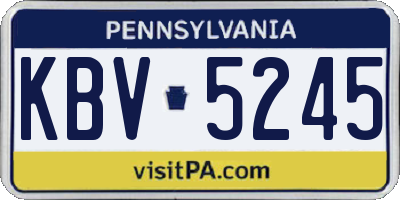 PA license plate KBV5245