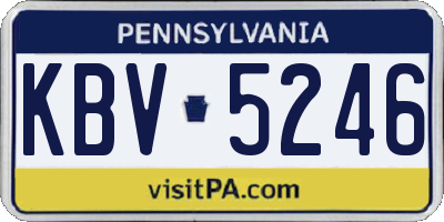 PA license plate KBV5246