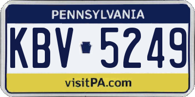PA license plate KBV5249