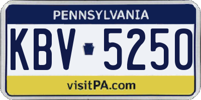PA license plate KBV5250