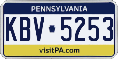 PA license plate KBV5253