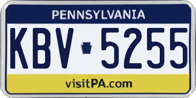 PA license plate KBV5255