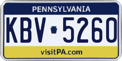 PA license plate KBV5260
