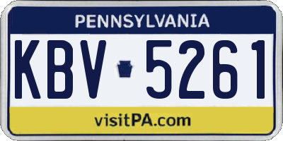 PA license plate KBV5261