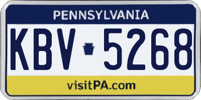 PA license plate KBV5268