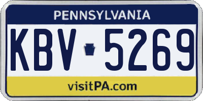 PA license plate KBV5269