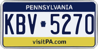 PA license plate KBV5270