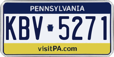 PA license plate KBV5271