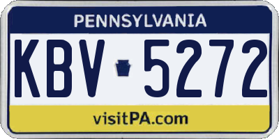 PA license plate KBV5272