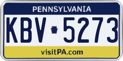 PA license plate KBV5273