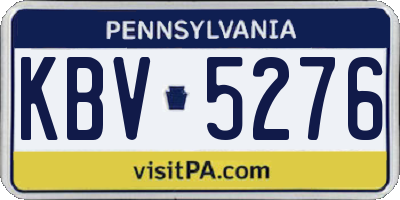 PA license plate KBV5276