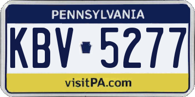 PA license plate KBV5277