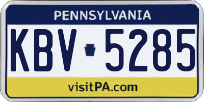 PA license plate KBV5285