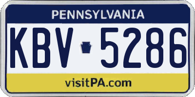 PA license plate KBV5286