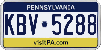 PA license plate KBV5288