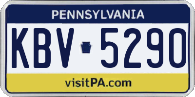 PA license plate KBV5290