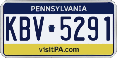 PA license plate KBV5291