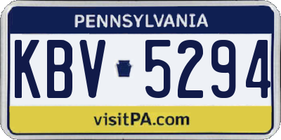PA license plate KBV5294