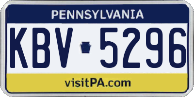 PA license plate KBV5296