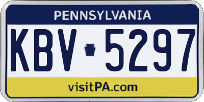 PA license plate KBV5297
