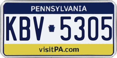 PA license plate KBV5305