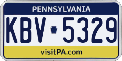 PA license plate KBV5329